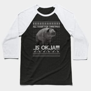 All I Want For Christmas Is OKJA Knit Pattern Baseball T-Shirt